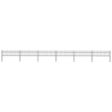 Tuinhek met speren bovenkant 10,2x0,6 m staal zwart 0.6 m 10.2 m