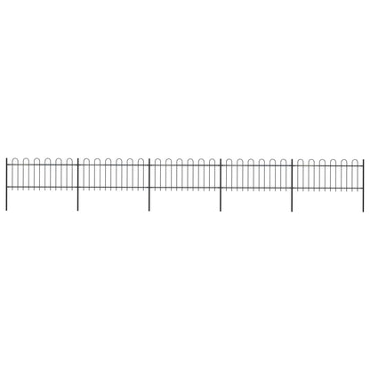 Tuinhek met ronde bovenkant 8,5x0,8 m staal zwart 0.8 m 8.5 m