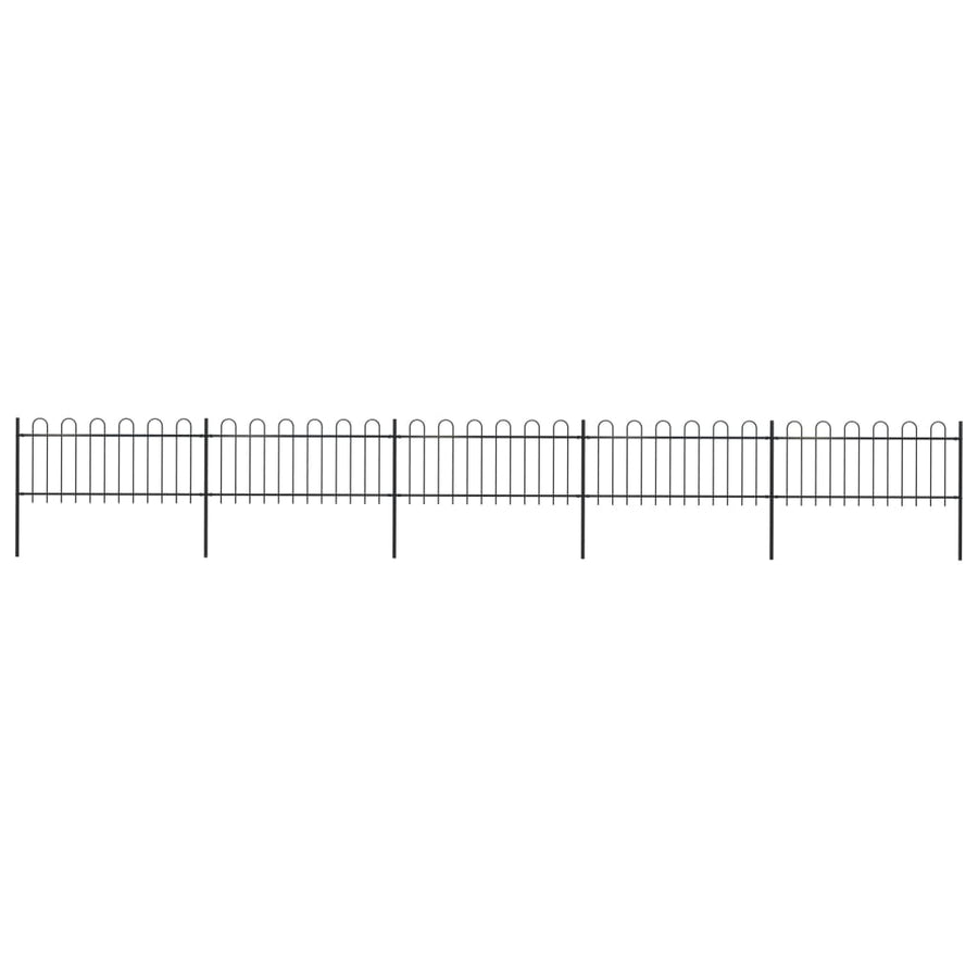 Tuinhek met ronde bovenkant 8,5x0,8 m staal zwart 0.8 m 8.5 m
