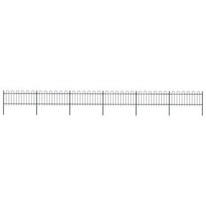 Tuinhek met ronde bovenkant 10,2x0,8 m staal zwart 0.8 m 10.2 m