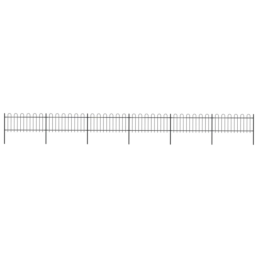 Tuinhek met ronde bovenkant 10,2x0,8 m staal zwart 0.8 m 10.2 m