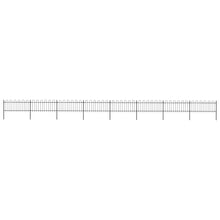 Tuinhek met ronde bovenkant 13,6x0,8 m staal zwart 0.8 m 13.6 m
