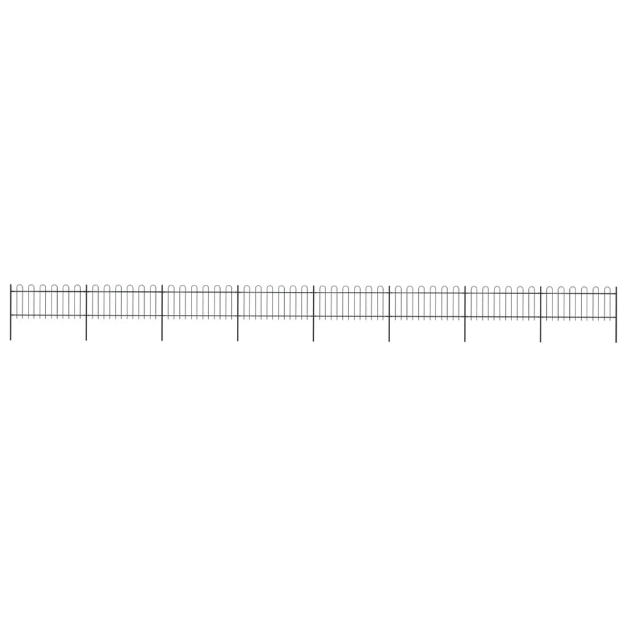 Tuinhek met ronde bovenkant 13,6x0,8 m staal zwart 0.8 m 13.6 m