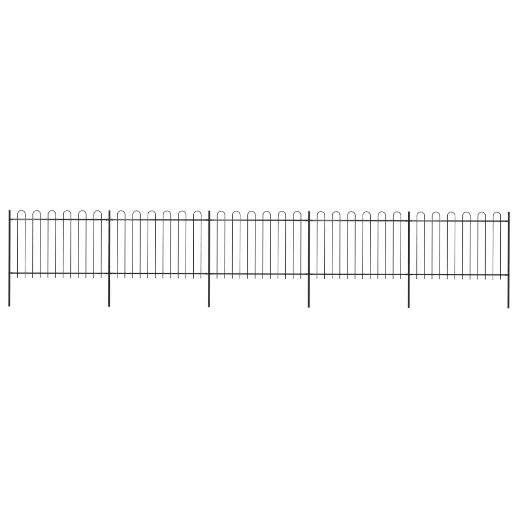Tuinhek met ronde bovenkant 8,5x1,2 m staal zwart