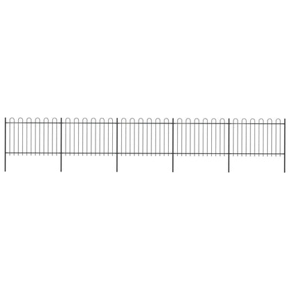 Tuinhek met ronde bovenkant 8,5x1,2 m staal zwart