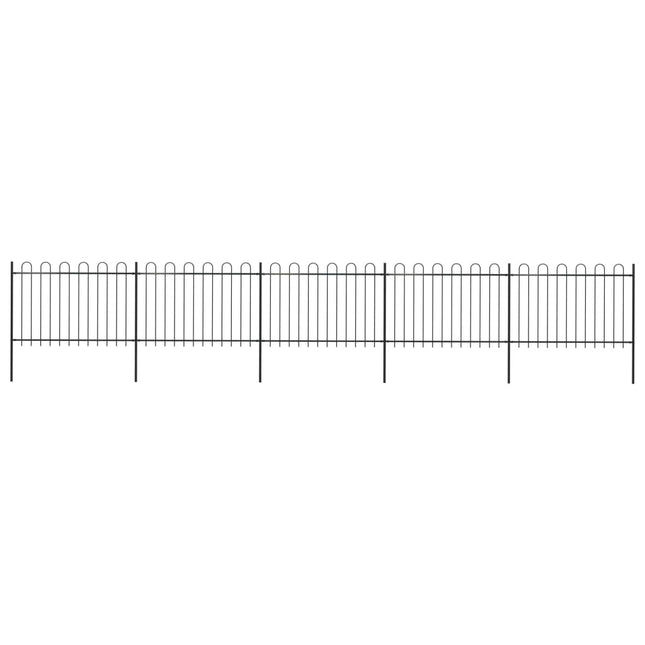 Tuinhek met ronde bovenkant 8,5x1,2 m staal zwart