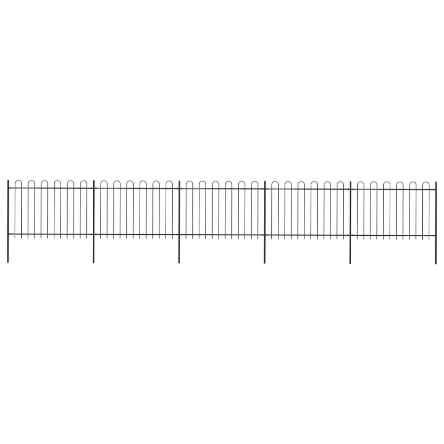 Tuinhek met ronde bovenkant 8,5x1,2 m staal zwart