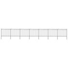 Garden gate with ring top steel 1248x150 cm black