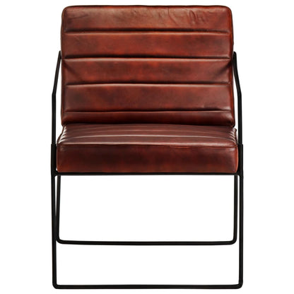 Fauteuil Echt Leer Donkerbruin