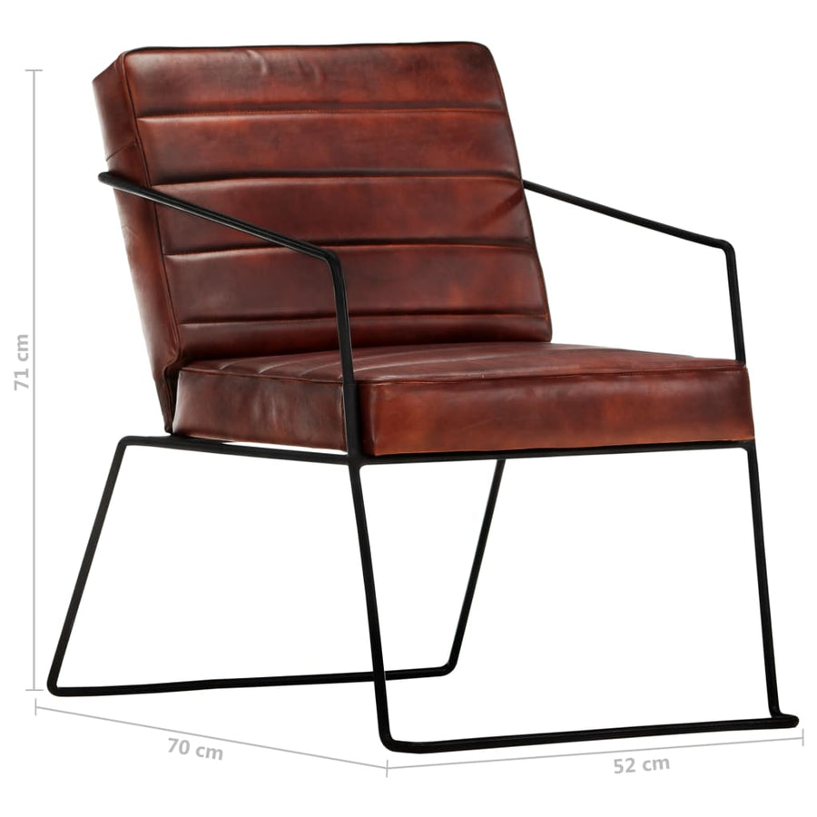 Fauteuil Echt Leer Donkerbruin