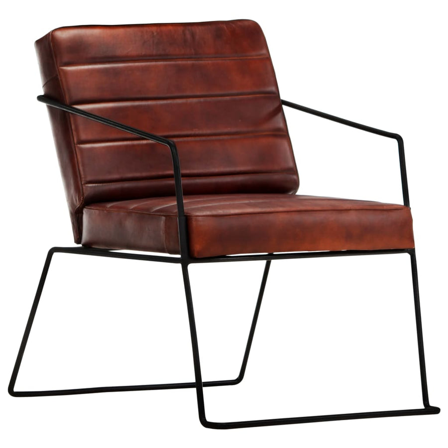 Fauteuil Echt Leer Donkerbruin