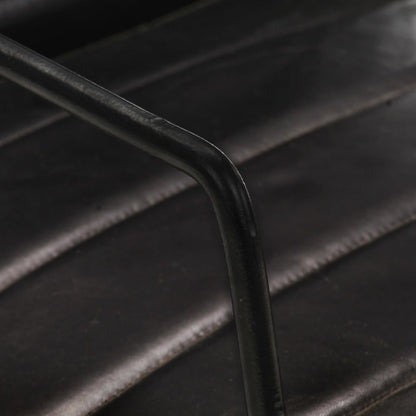 Fauteuil echt leer zwart