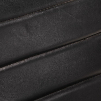 Fauteuil echt leer zwart