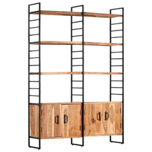Boekenkast met 4 schappen 124x30x180 cm massief acaciahout Massief acaciahout