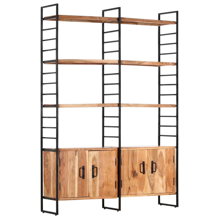 Boekenkast met 4 schappen 124x30x180 cm massief acaciahout Massief acaciahout