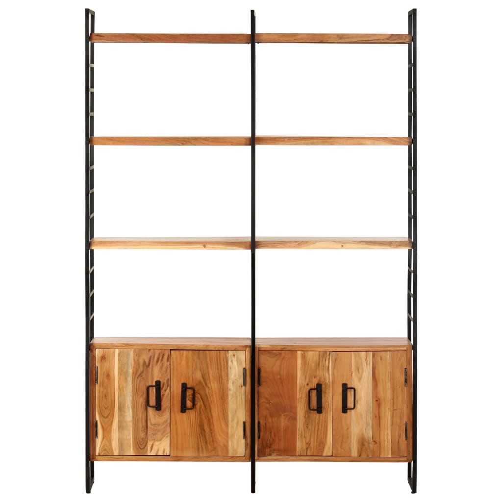 Boekenkast met 4 schappen 124x30x180 cm massief acaciahout Massief acaciahout