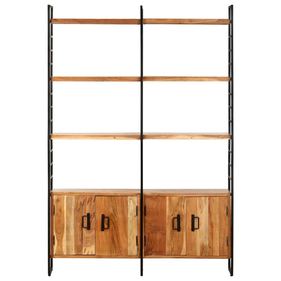 Boekenkast met 4 schappen 124x30x180 cm massief acaciahout Massief acaciahout