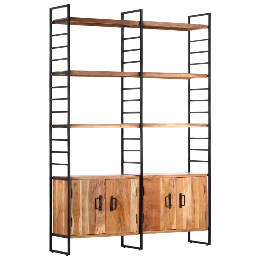 Boekenkast met 4 schappen 124x30x180 cm massief acaciahout Massief acaciahout