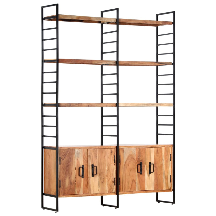 Boekenkast met 4 schappen 124x30x180 cm massief acaciahout Massief acaciahout