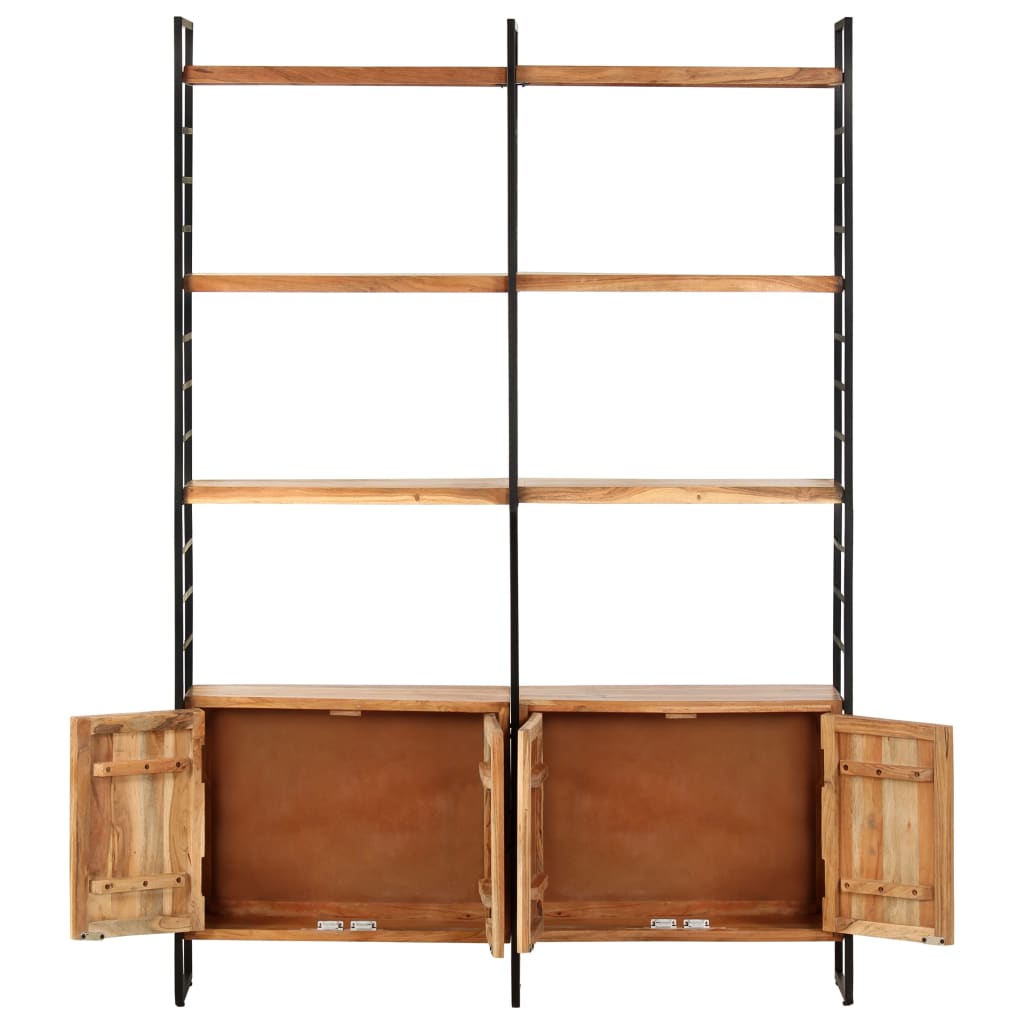Boekenkast met 4 schappen 124x30x180 cm massief acaciahout Massief acaciahout