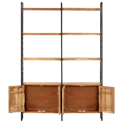 Boekenkast met 4 schappen 124x30x180 cm massief acaciahout Massief acaciahout