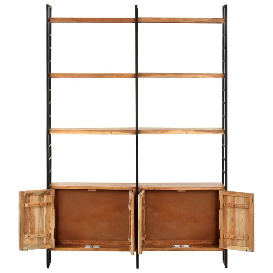 Boekenkast met 4 schappen 124x30x180 cm massief acaciahout Massief acaciahout