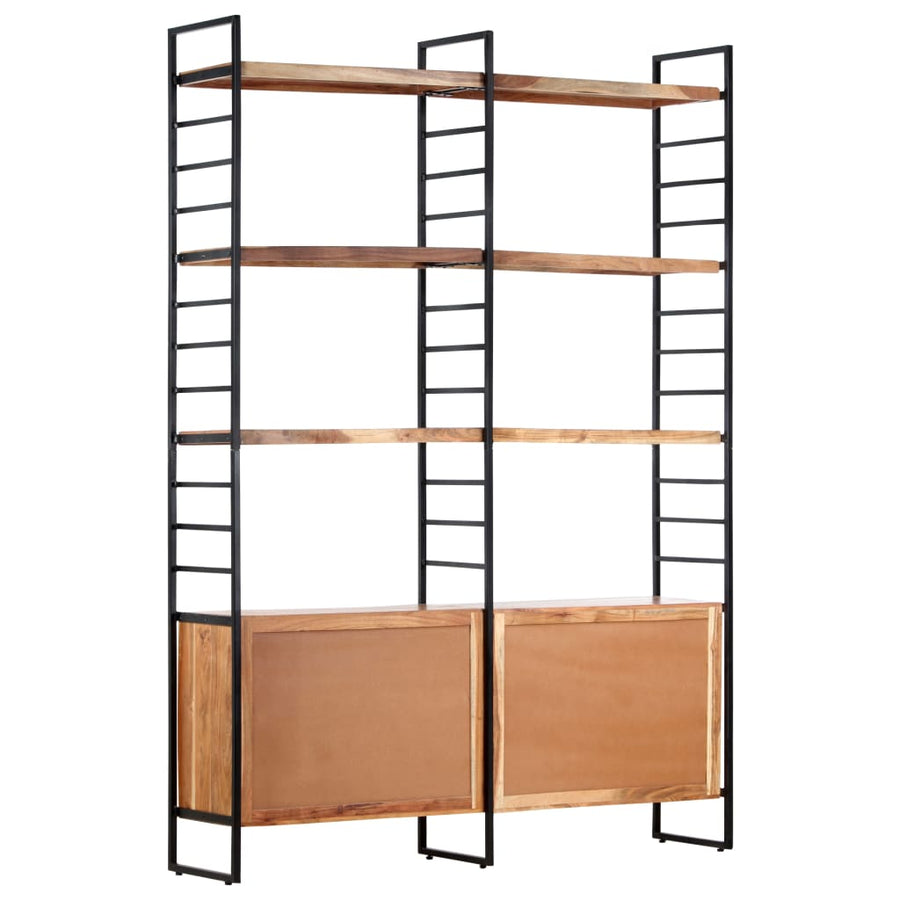 Boekenkast met 4 schappen 124x30x180 cm massief acaciahout Massief acaciahout