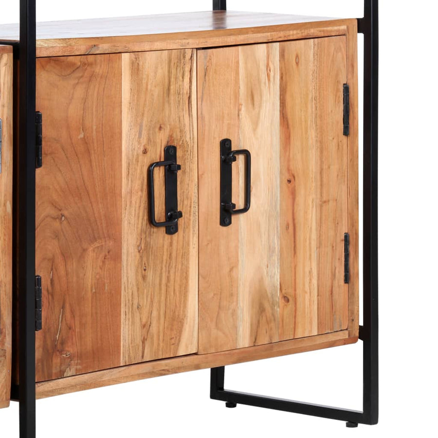 Boekenkast met 4 schappen 124x30x180 cm massief acaciahout Massief acaciahout