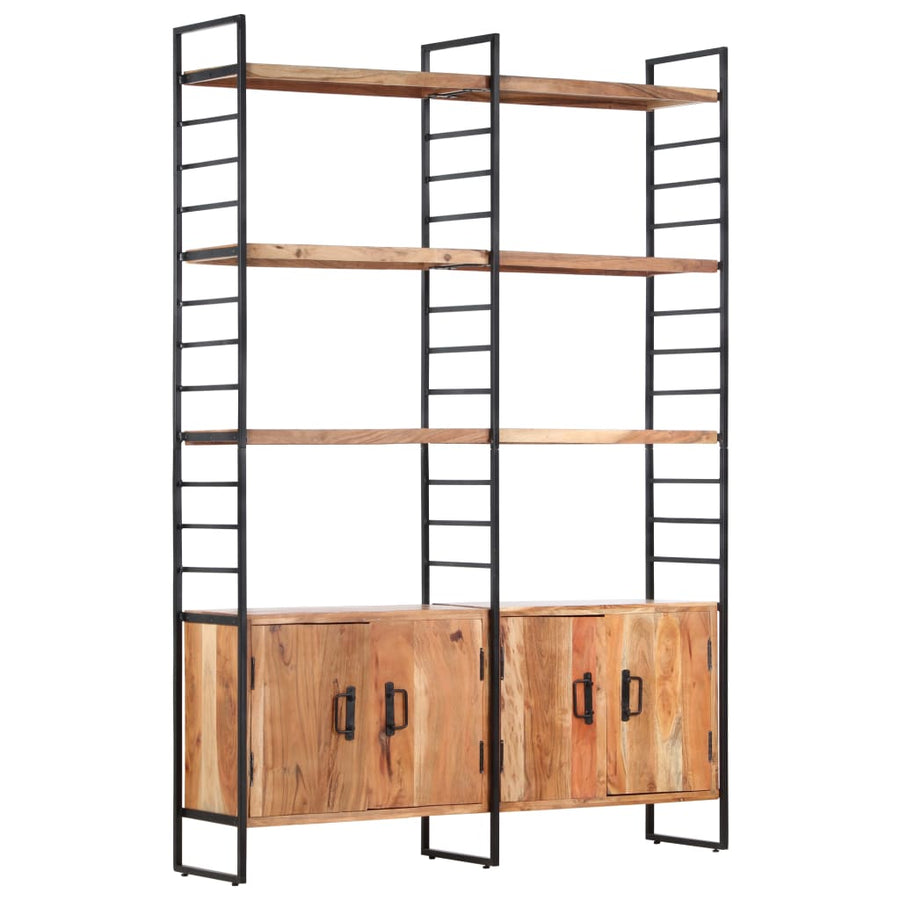 Boekenkast met 4 schappen 124x30x180 cm massief acaciahout Massief acaciahout