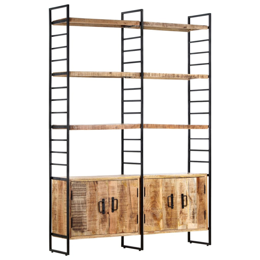 Boekenkast Met 4 Schappen 124X30X180 Cm Ruw mangohout