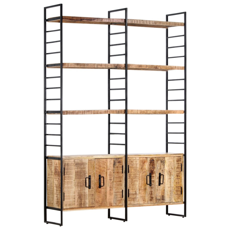 Boekenkast Met 4 Schappen 124X30X180 Cm Ruw mangohout