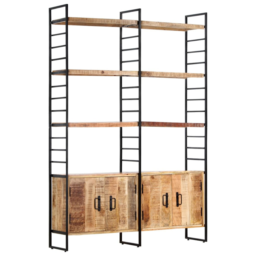 Boekenkast Met 4 Schappen 124X30X180 Cm Ruw mangohout