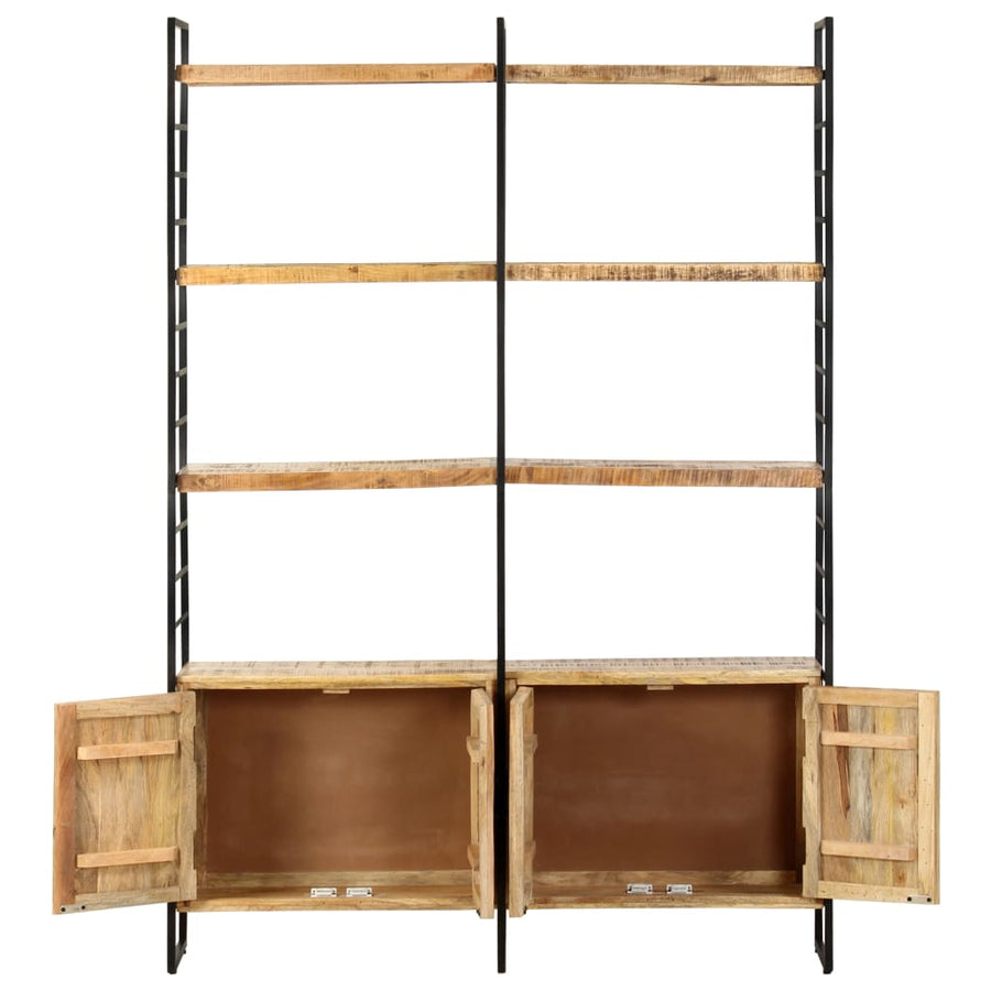 Boekenkast Met 4 Schappen 124X30X180 Cm Ruw mangohout
