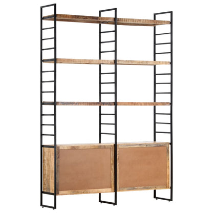 Boekenkast Met 4 Schappen 124X30X180 Cm Ruw mangohout