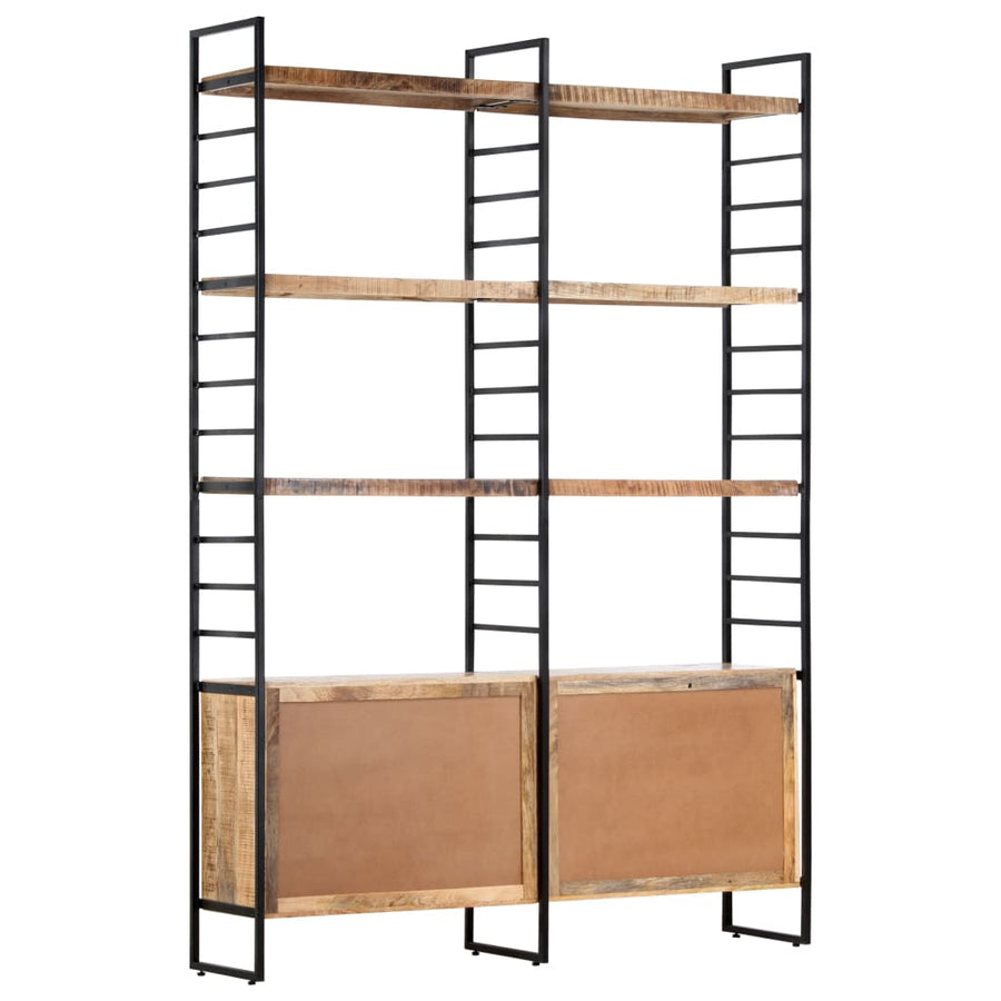 Boekenkast Met 4 Schappen 124X30X180 Cm Ruw mangohout