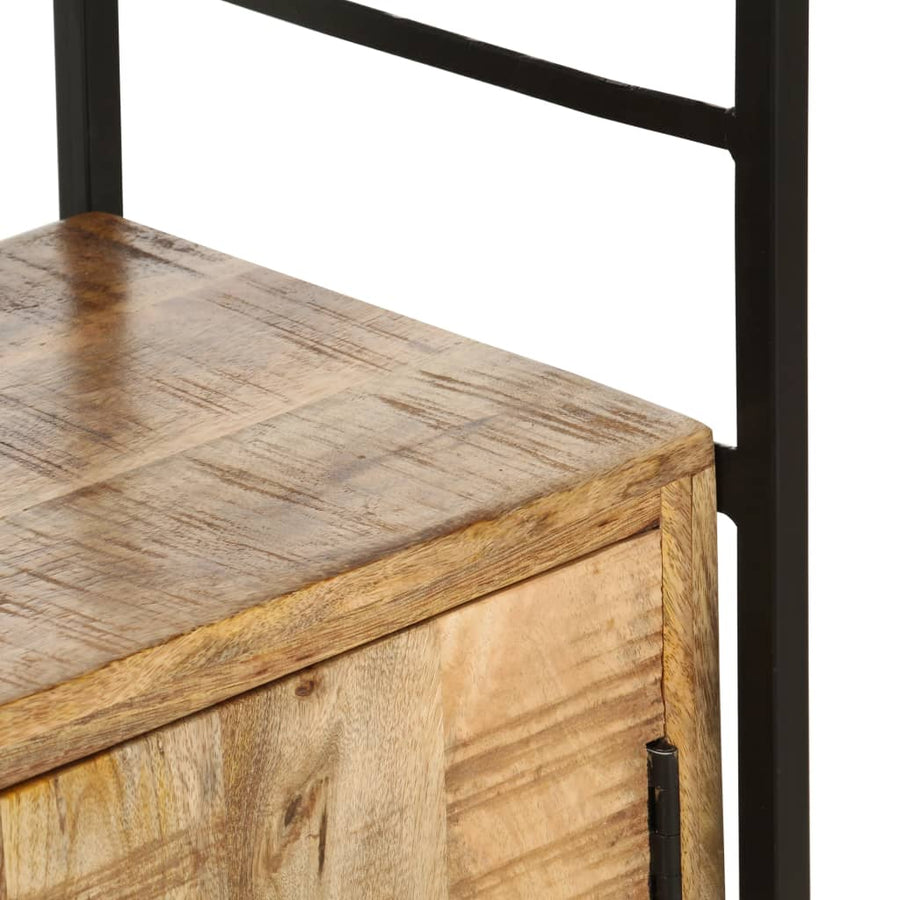 Boekenkast Met 4 Schappen 124X30X180 Cm Ruw mangohout