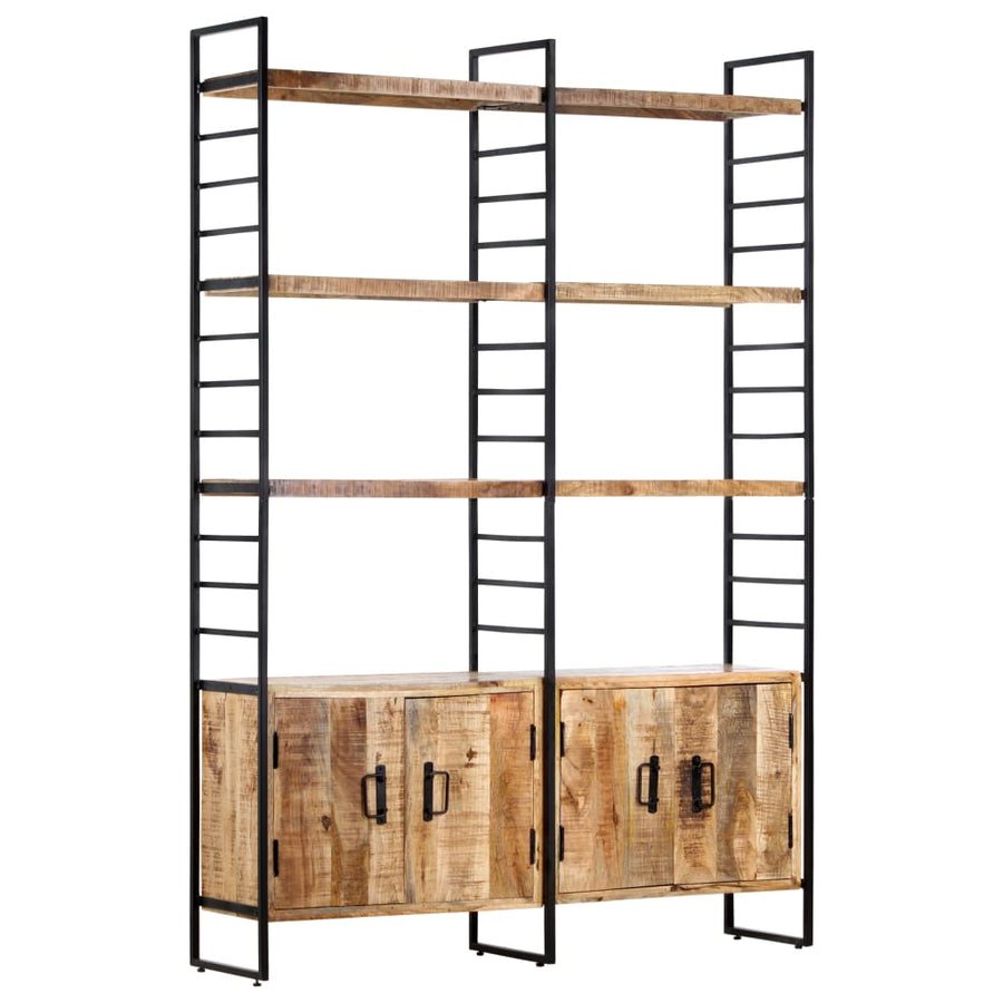 Boekenkast Met 4 Schappen 124X30X180 Cm Ruw mangohout