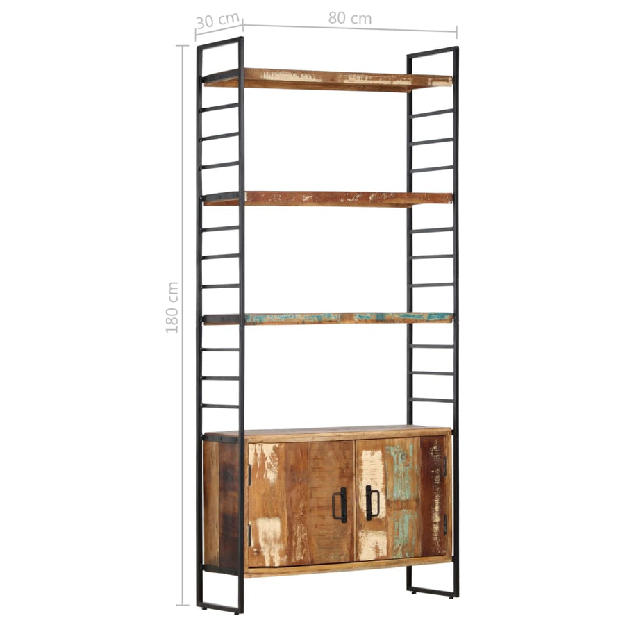 Boekenkast Met 4 Schappen 80X30X80 Cm 1 massief gerecycled hout