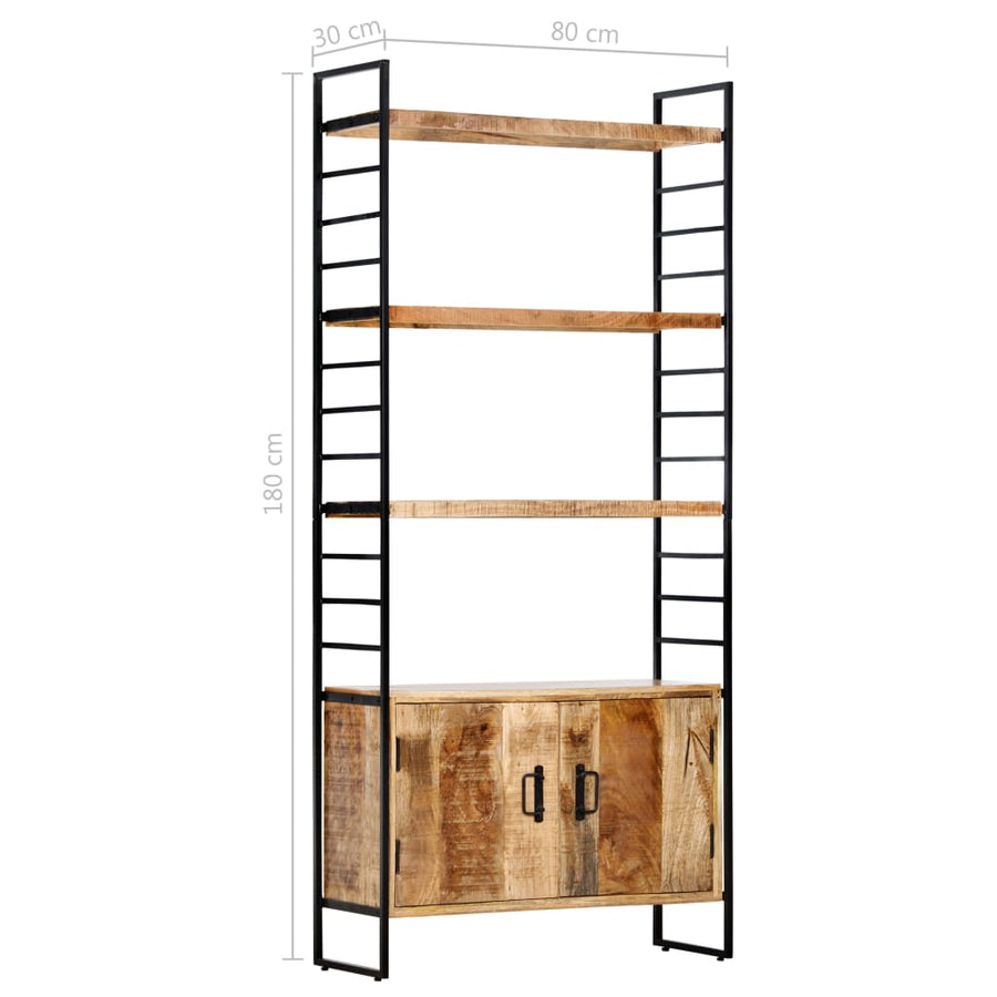 Boekenkast Met 4 Schappen 80X30X180 Cm Ruw Mangohout