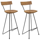 Barkrukken 2 st massief teakhout 40x40x103 cm