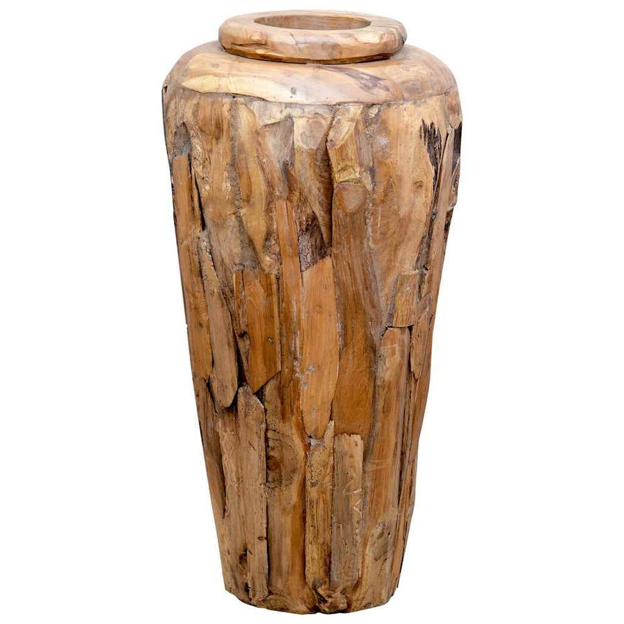 Decoratievaas 40x80 cm massief teakhout
