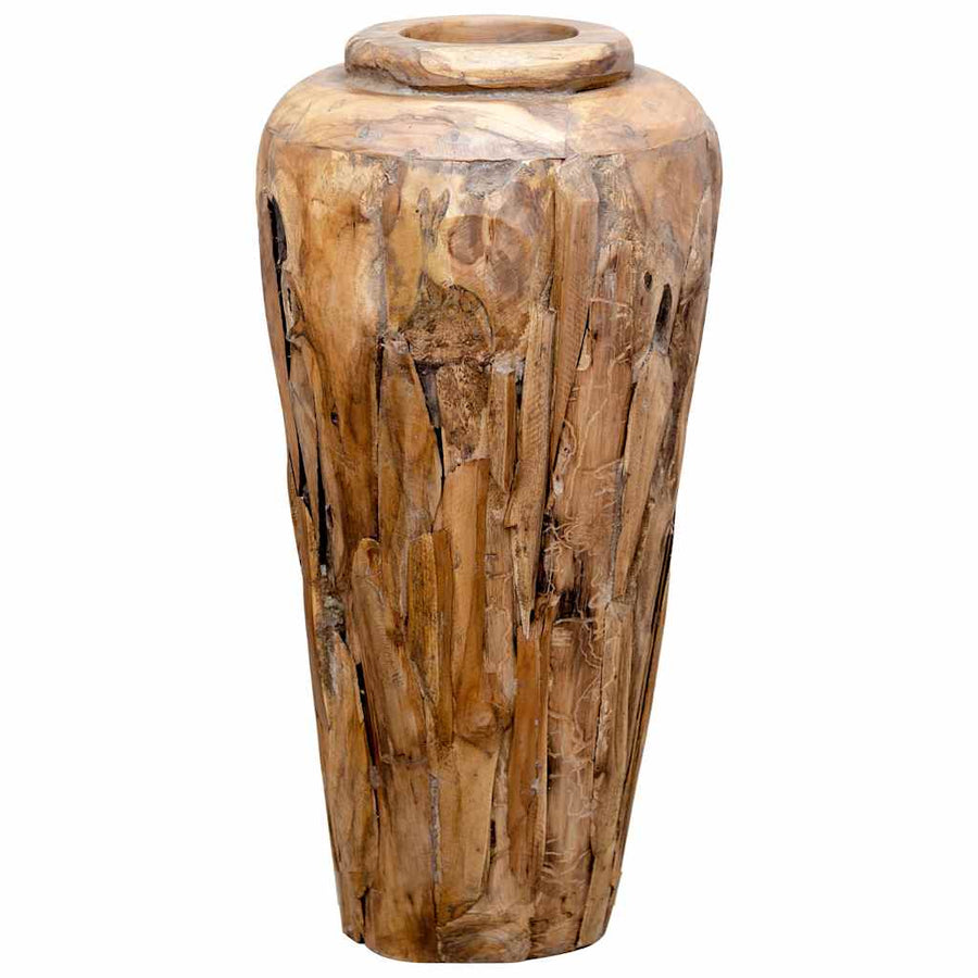 Decoratievaas 40x80 cm massief teakhout