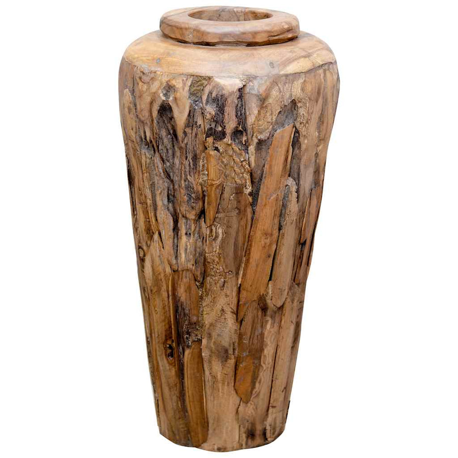 Decoratievaas 40x80 cm massief teakhout