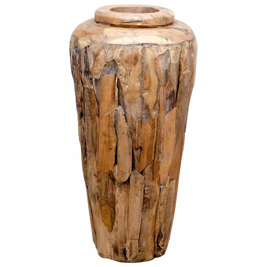 Decoratievaas 40x80 cm massief teakhout
