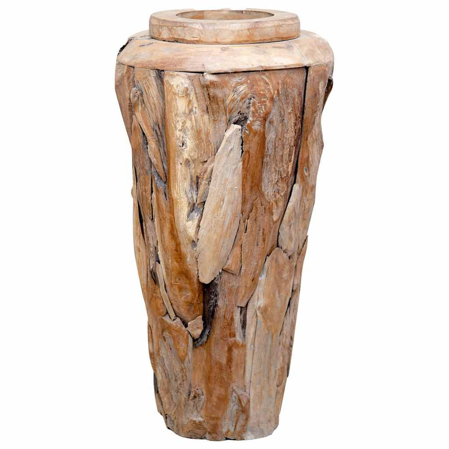 Decoratievaas 40x80 cm massief teakhout