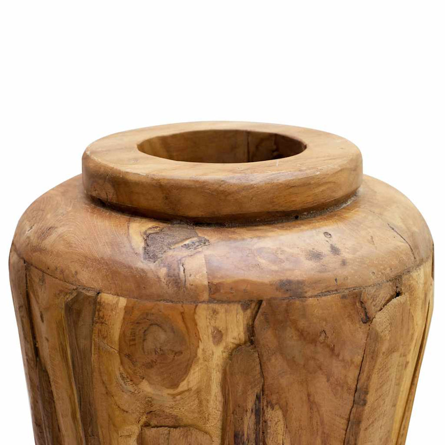 Decoratievaas 40x80 cm massief teakhout