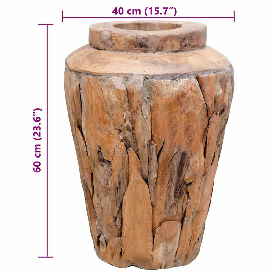 Decoratievaas 40x60 cm massief teakhout