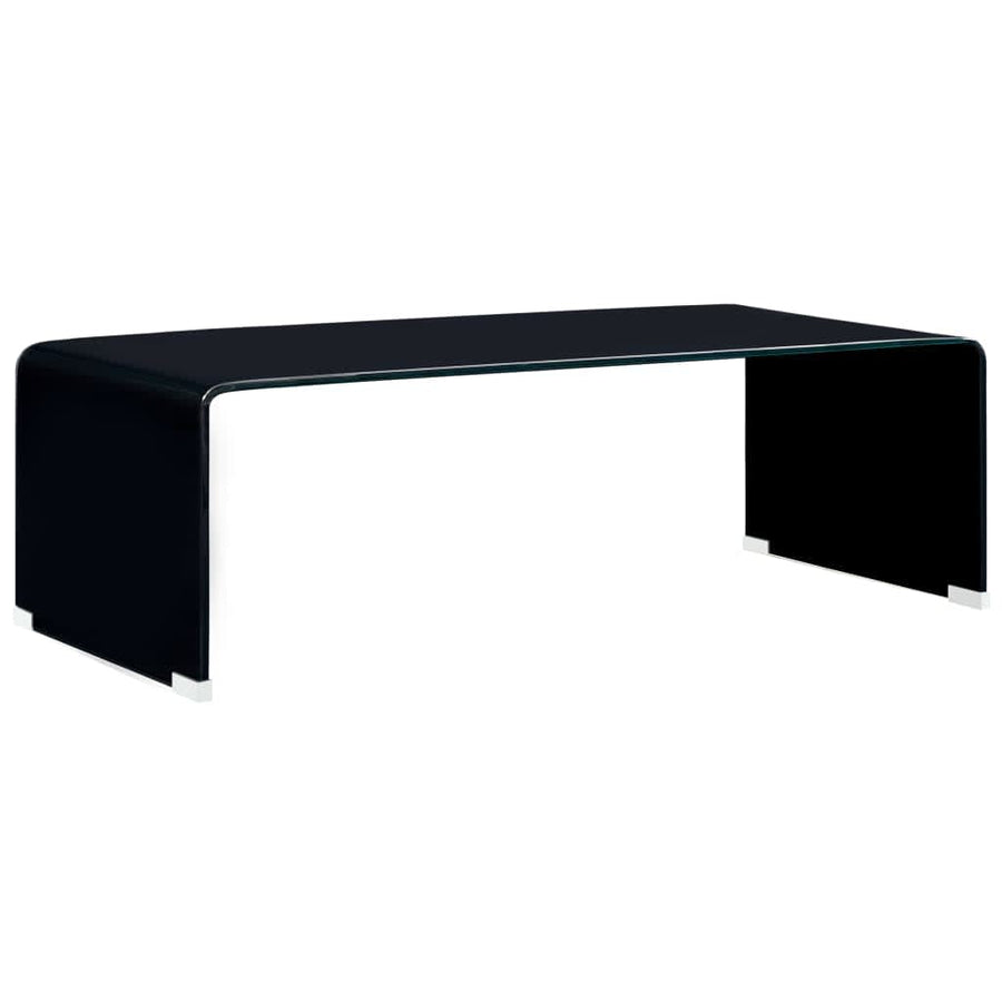 Salontafel 98X45X3 Cm Gehard Glas Zwart