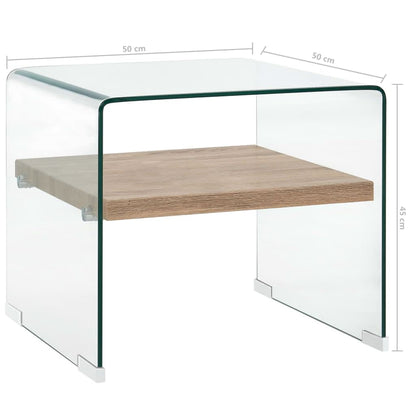 Salontafel Gehard Glas Transparant 50 x 50 x 45 cm