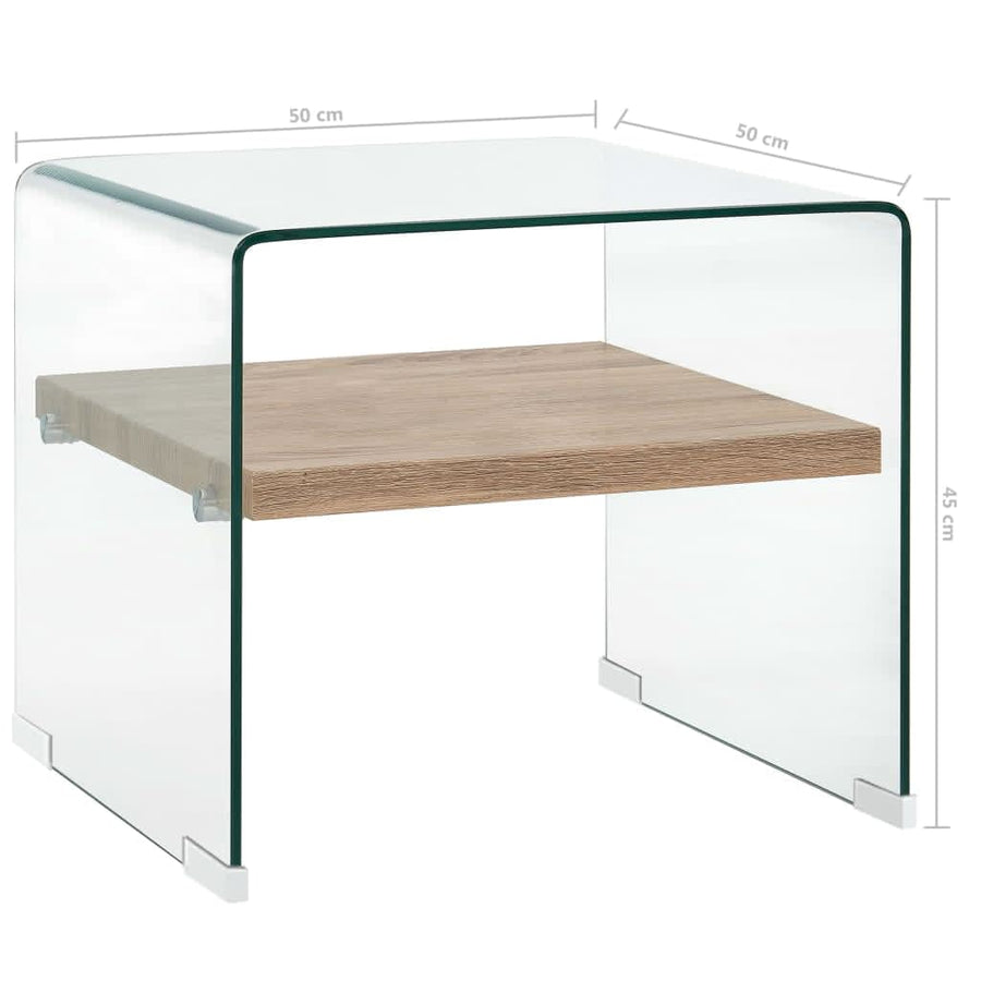 Salontafel Gehard Glas Transparant 50 x 50 x 45 cm